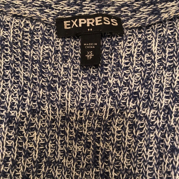 Express Blue V-Neck Oversized Sweater - Picture 4 of 5